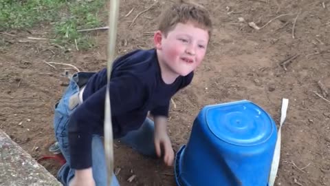 Boy Gives Himself Wedgie, Falls When Rope Attached To His Pants Breaks