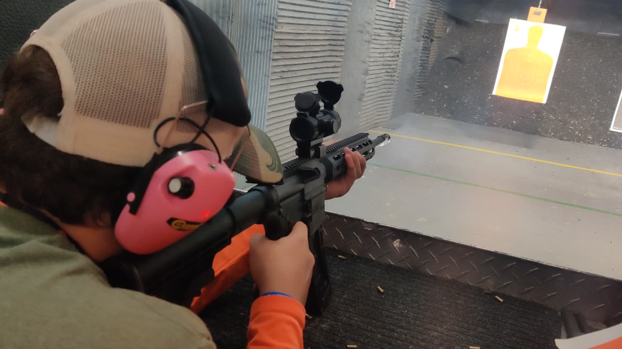 Alex's first time at the range.