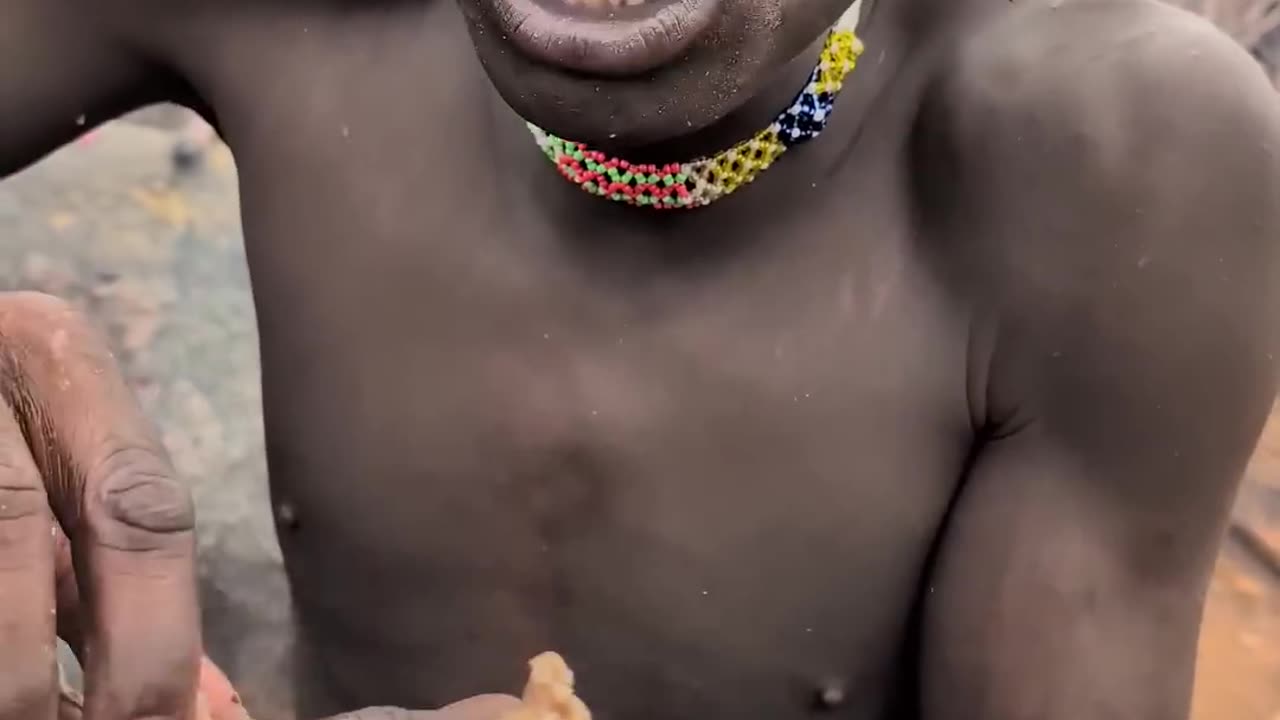 Wow,, it's breakfast🔥🤤cookie Hadzabe tribe enjoying eating food, so delicious Meal 😋#culture #bush