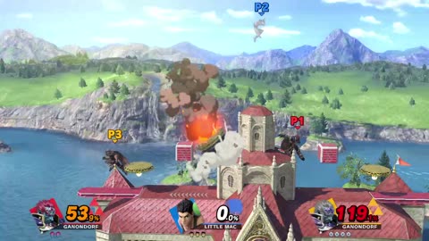 Ganondorf vs Little Mac vs Ganondorf on Princess Peach's Castle (Super Smash Bros Ultimate)