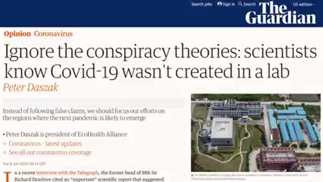 Coronavirus Lab Origin No Longer Just “Conspiracy Theory”-