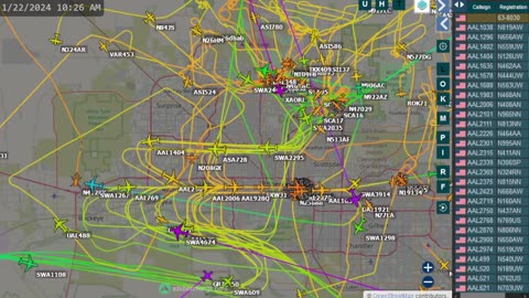 Close Up Phoenix AZ Air Traffic Timelapse Jan 22nd 2024