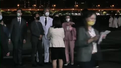 WATCH: Pelosi on the Tarmac in Taiwan