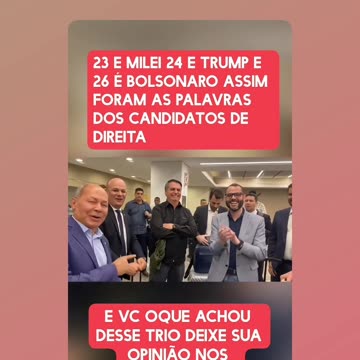 23 is MILEI! 24 is TRUMP! 26 is BOLSONARO! FREEDOM!!!