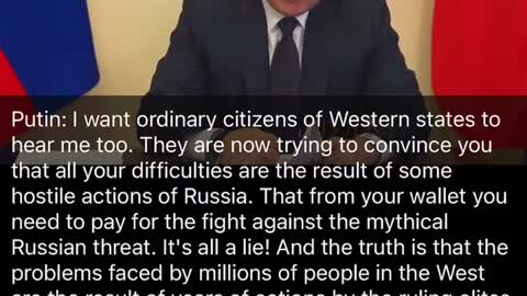 Putin Speaking Truth. He is 100% correct in this!