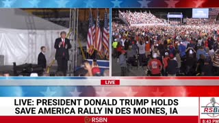 Trump takes the stage in Des Moines, Iowa