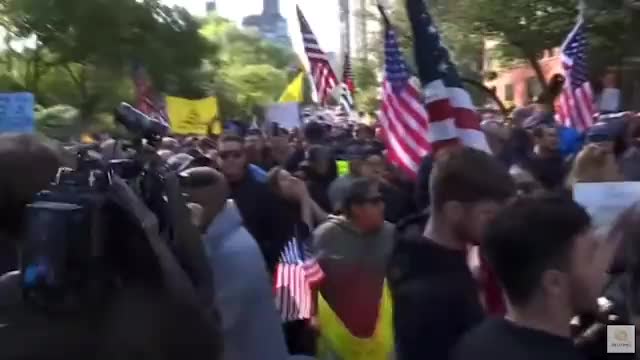 New York Firefighters on Streets Chanting "Let's Go Brandon!" and "We the People Will Not Comply!"