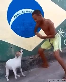 Dog boy and girl Love you