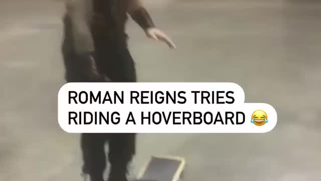 Roman reigns tries riding a hoverboard 😍