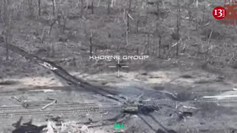 Russian tank that attacked Ukrainian army position, came under fire