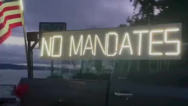 Freedom Convoy USA - A very cool banner: My body - My choice / No mandates