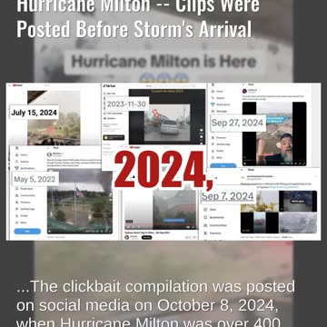 Fact Check: Storm Video Compilation Does NOT Show Hurricane Milton -- Posted Before Storm's Arrival