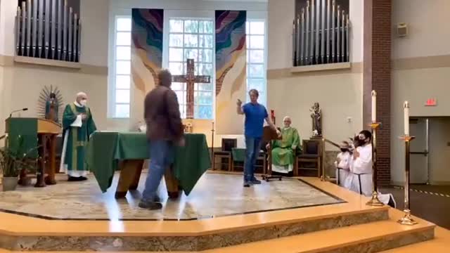 Masked Up Congregation DRAGS Maskless Worshipper from Church in CHILLING Video