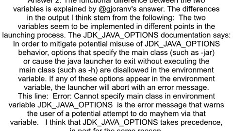 What is the difference between JDK_JAVA_OPTIONS and JAVA_TOOL_OPTIONS when using Java 11