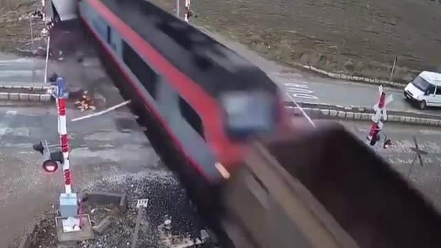 🚗🚗🚗 car gets hit by train 🚗🚗🚗