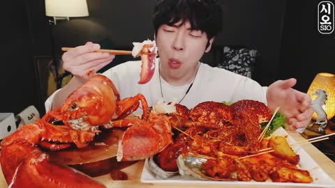 Mukbang seafoods very delicious try it now!