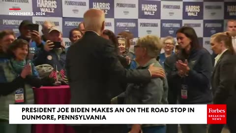 President Joe Biden Speaks With Voters During A Stop In Dunmore, Pennsylvania