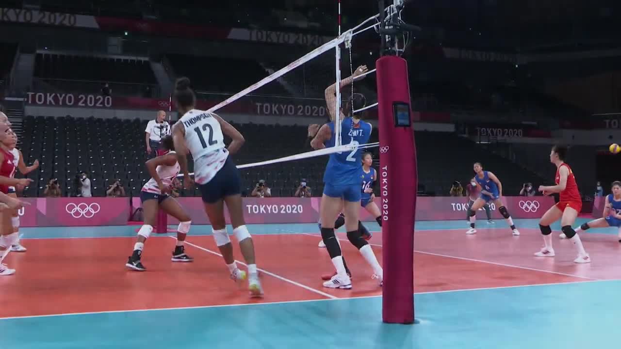 USA tops China in women's volleyball as Jordan Thompson erupts for 34