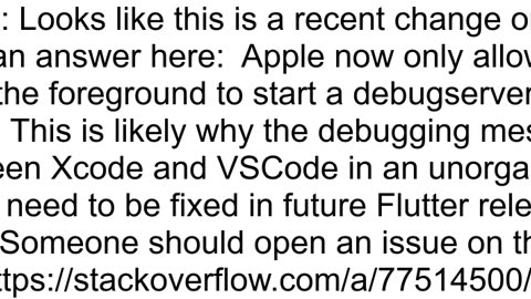 Flutter Xcode showing debug errors but Vscode doesn39t