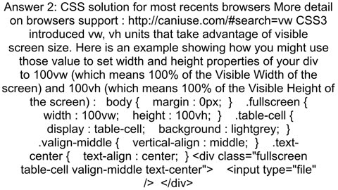 Center File Input HtmlCss