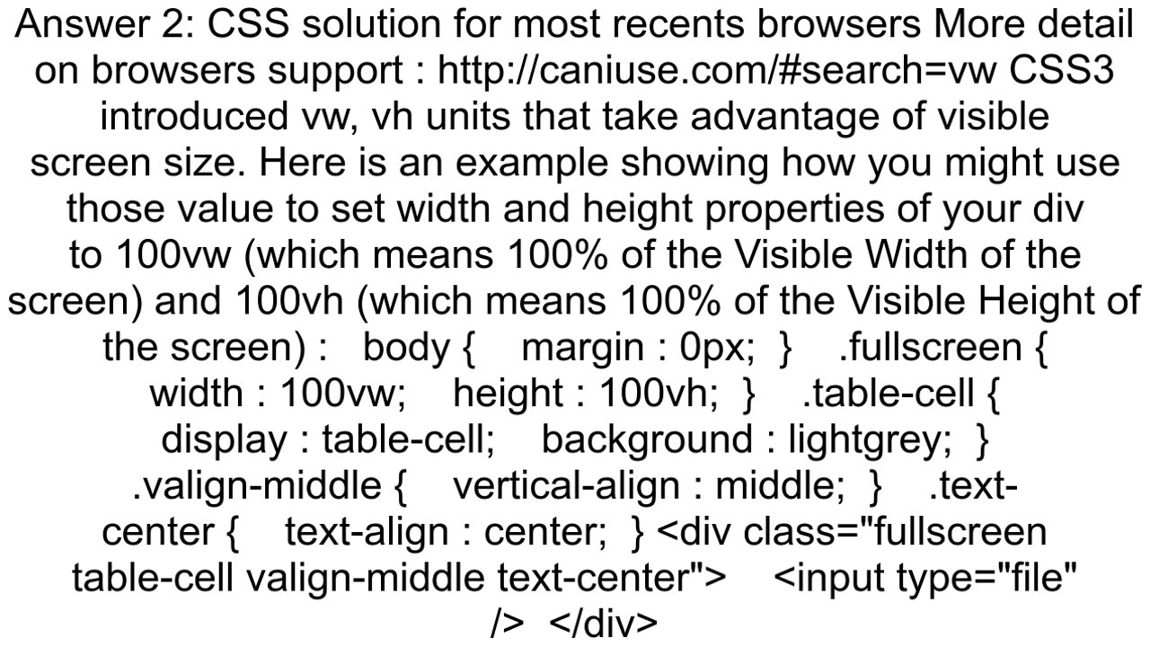 Center File Input HtmlCss