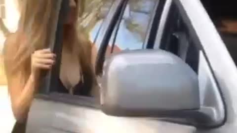 Funny girls car