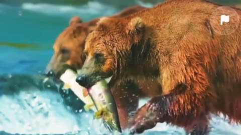 bears fishing for salmon