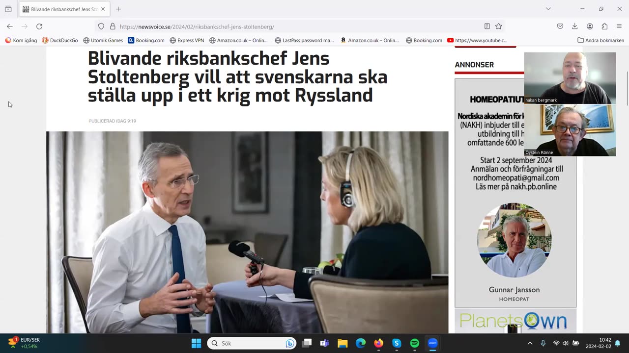 Lunchklubben 2 feb NATO chefen vill ha Svensk trupp mot Ryssland