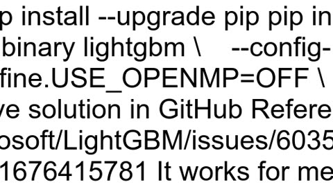 Apple silicon m2 ERROR Could not build wheels for lightgbm, which is required to install pyproject.