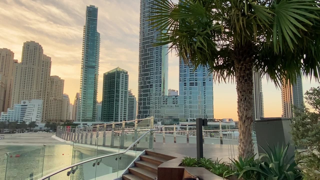 Dubai Skyline - a morning & sunset view