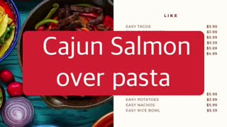 Cajun salmon over pasta