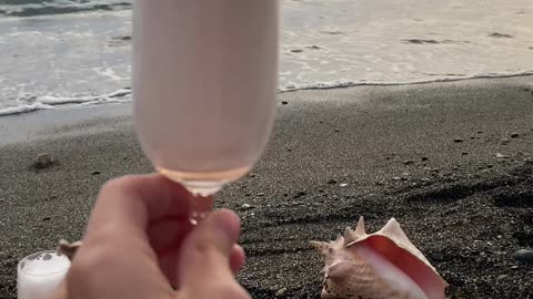 wine and fruit at sea