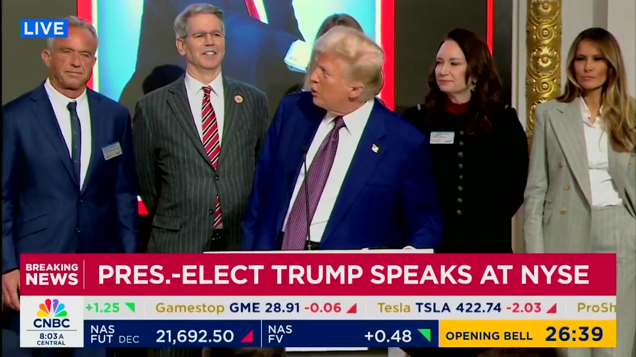 BREAKING: Trump speaks at NYSE after named Time's Person of the Year.