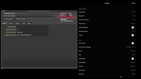 Output resolutions of micro hdmi port on GoPro Hero7 in various recording resolutions