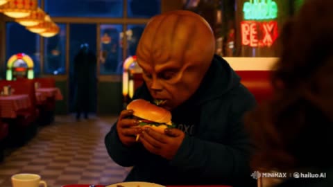 Alien Devouring A Fresh Burger