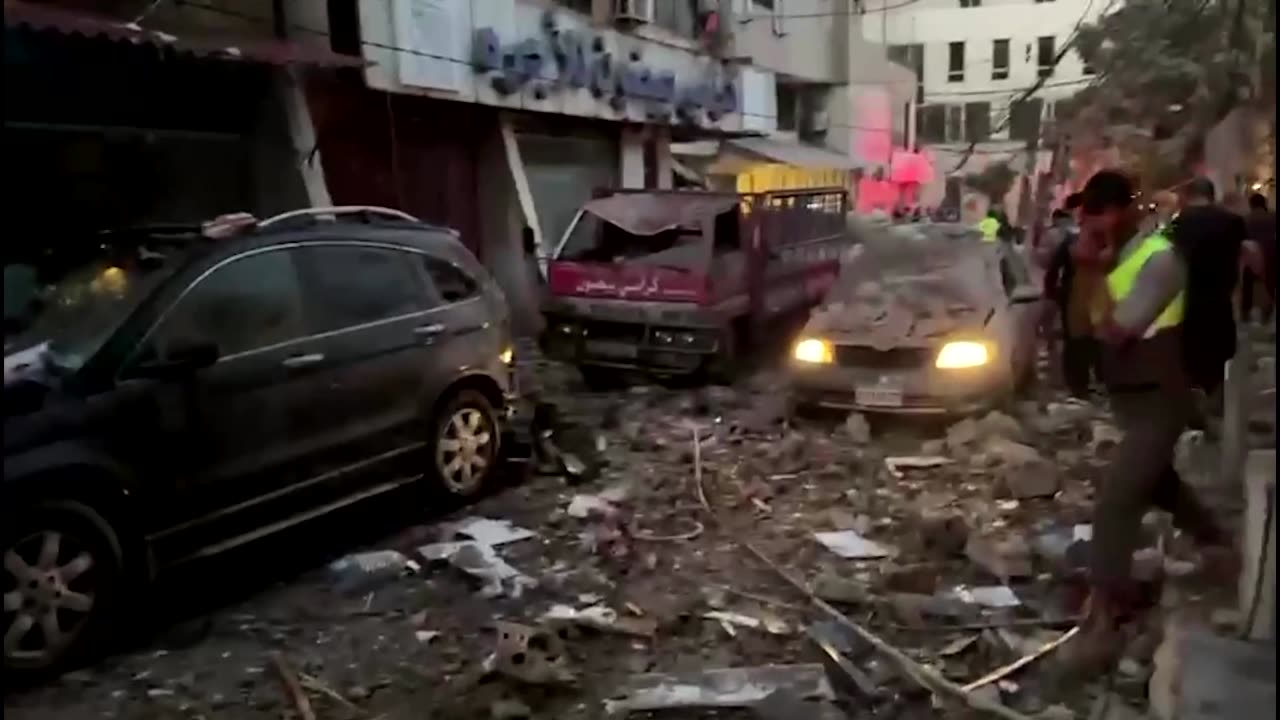 Aftermath of Israeli strike on Beirut targeting Hezbollah