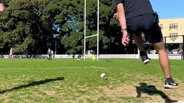 Double tee Headshot!!🤣💀 #trickshot #rugby #nrl