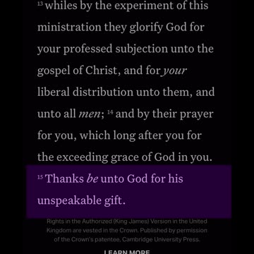 Morning Prayer 350: 2 Corinthians 9:15