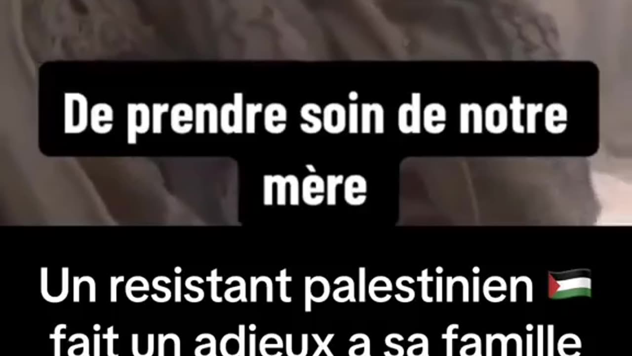 Un resistant palestinien fait un adieux a sa famille 🇵🇸