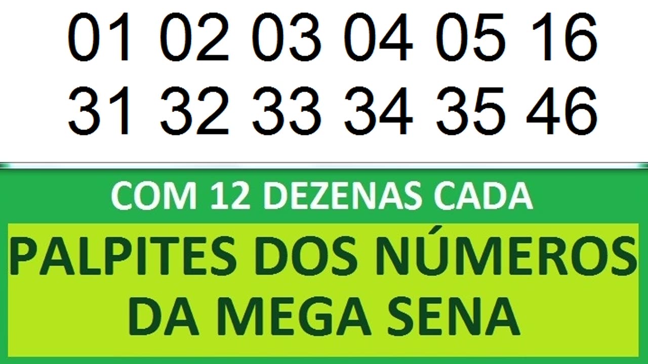 PALPITES DOS NÚMEROS DA MEGA SENA COM 12 DEZENAS dy dz d0 d1 d2 d3 d4 d5 d6 d7 d8 d9