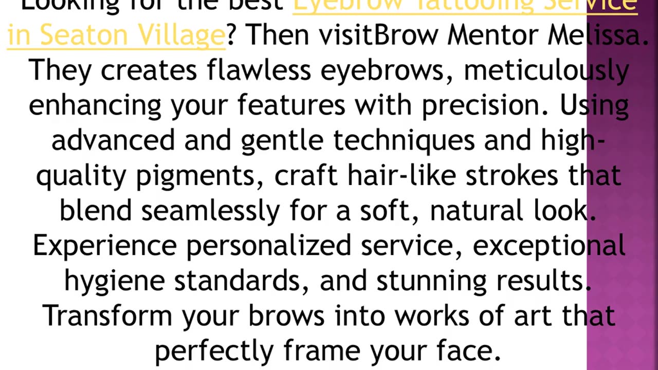 Best Eyebrow Tattooing Service in Seaton Village