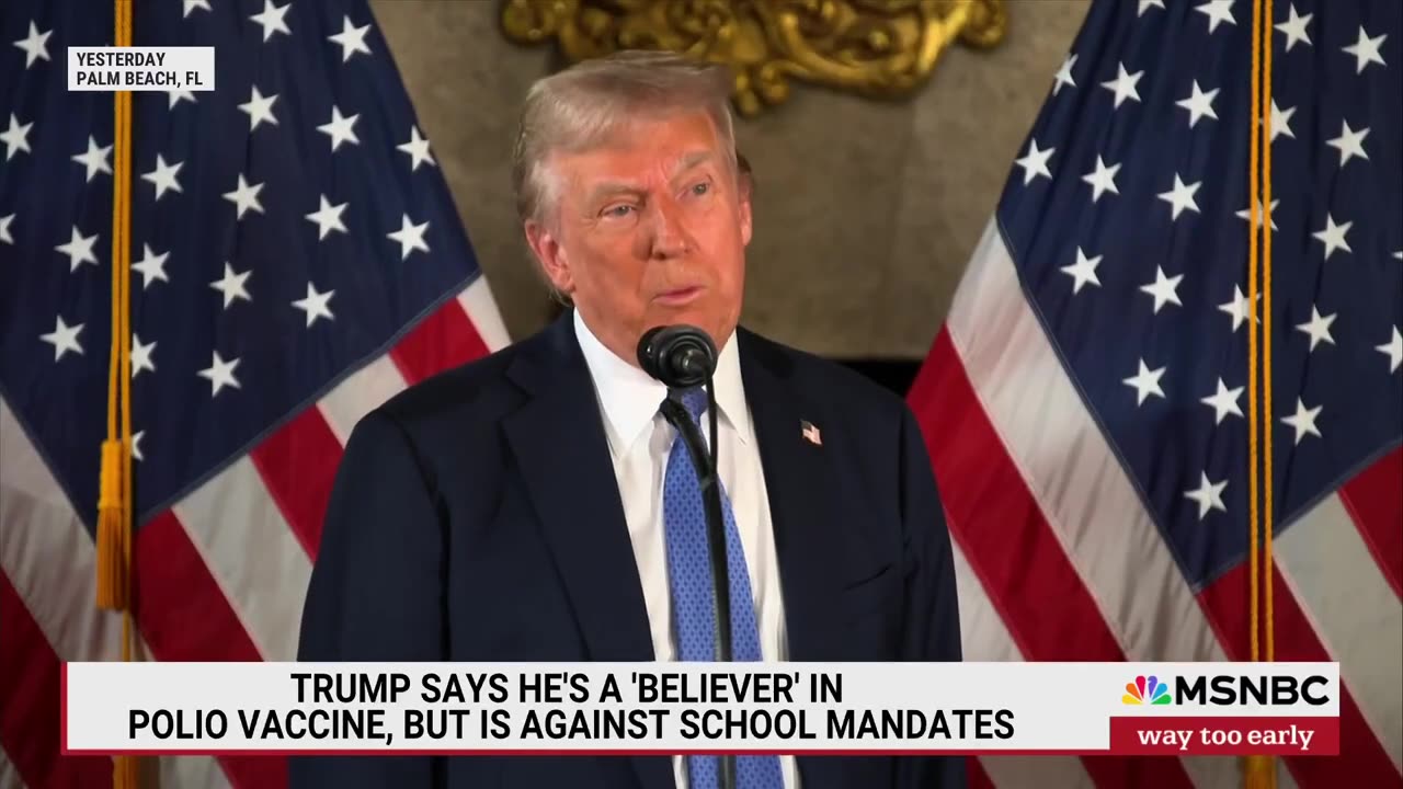 Trump says he's a 'believer' in polio vaccine, but is against school mandates