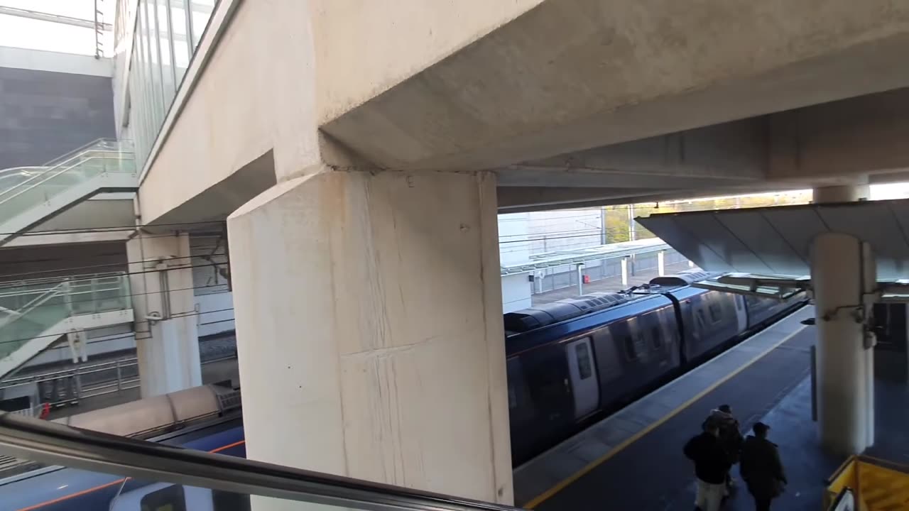 Going Up Escalator At Ebbsfleet International Station, Kent UK 2022