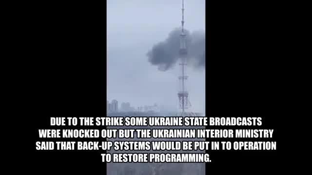 5 DEAD REPORTED FROM RUSSIAN AIR STRIKE OF TV TOWER IN KYIV UKRAINE!