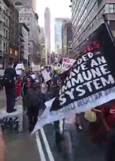 Protest against vaccine mandate in New York City 9-27-2021