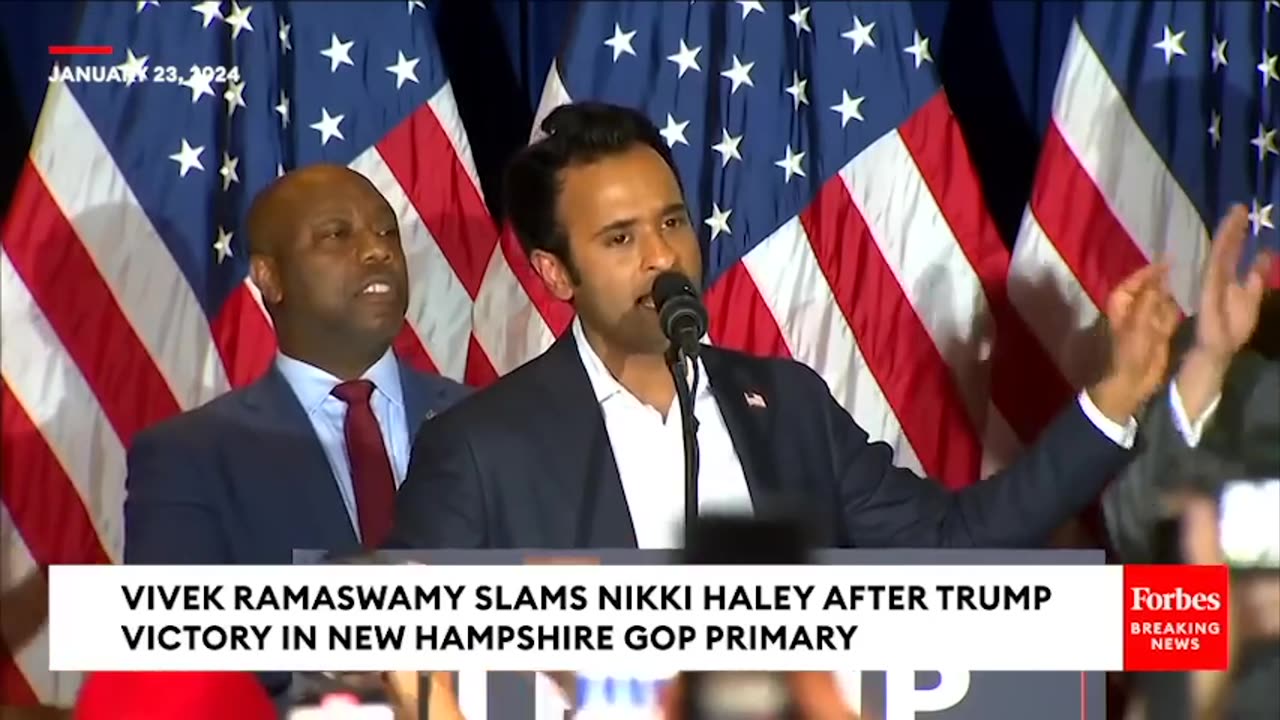 BREAKING NEWS- Vivek Ramaswamy Slams Nikki Haley At New Hampshire Rally After Trump Primary Victory