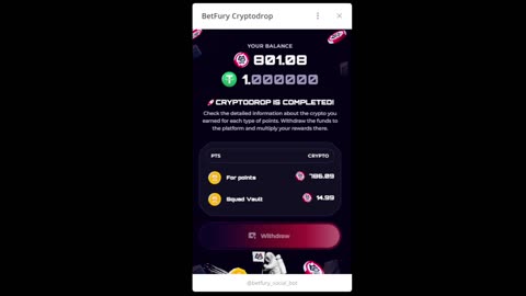 BetFury Cryptodrop Is Completed - Withdraw +801.08 BFG | Total: 3866.91 BFG