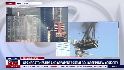 BREAKING: NYC Crane fire and collapse in the heart of Manhattan | LiveNOW from FOX