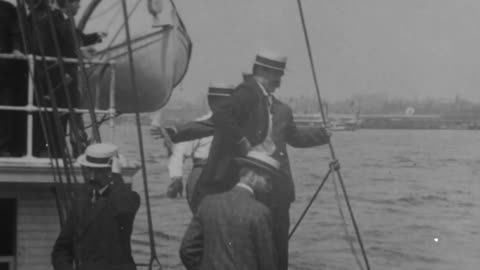 Departure Of Peary & Roosevelt From New York For The North Pole (1905 Original Black & White Film)