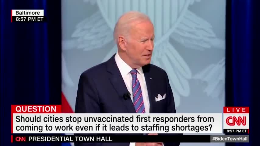 Biden COLDLY Argues for the Mass Firing of First Responders to Thunderous Applause